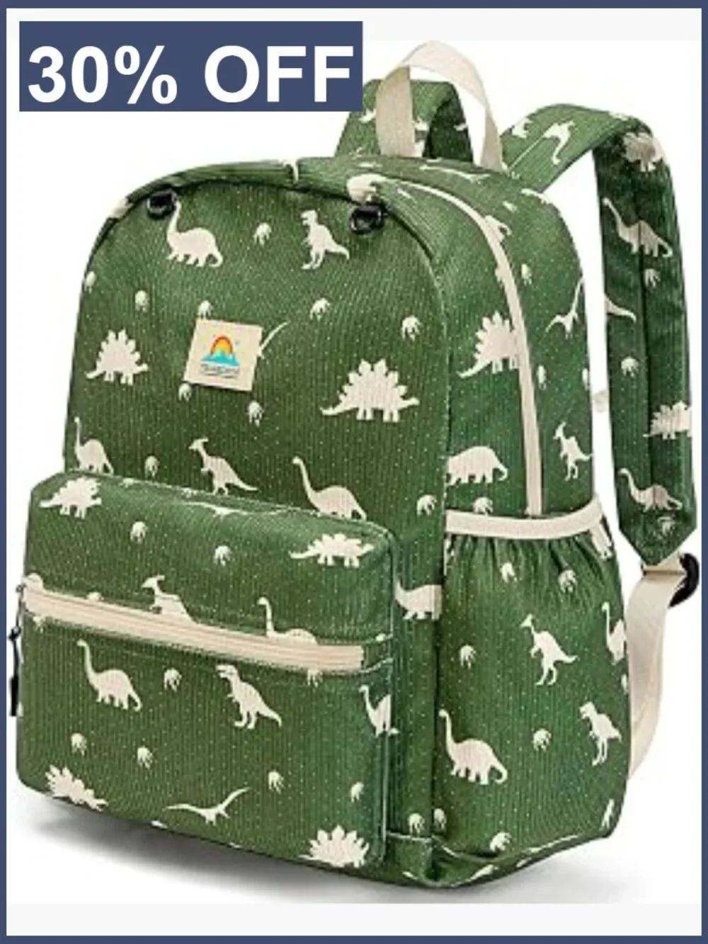 Kids Corduroy Backpack for Boys Girls 5-8 Dinosaur Print Elementary School